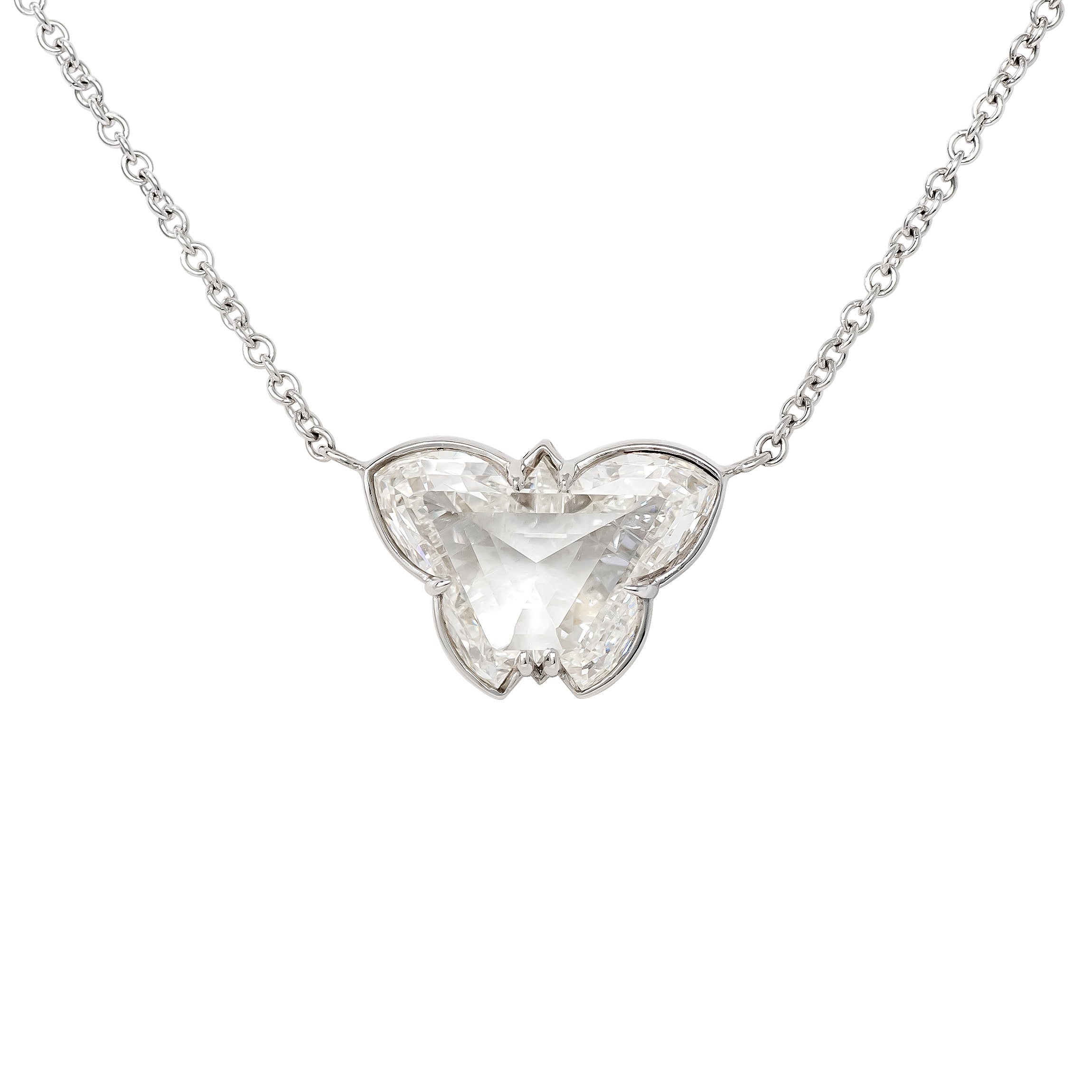 GIA-Certified Butterfly Shape Diamond Pendant