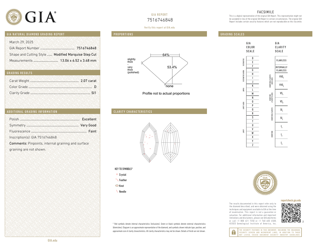 GIA-Certified Marquise and Shield Mixed-Cut 3 Stone Diamond Ring
