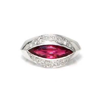 2.09 Ct. Ruby and Natural Diamond Accent Stones Ring
