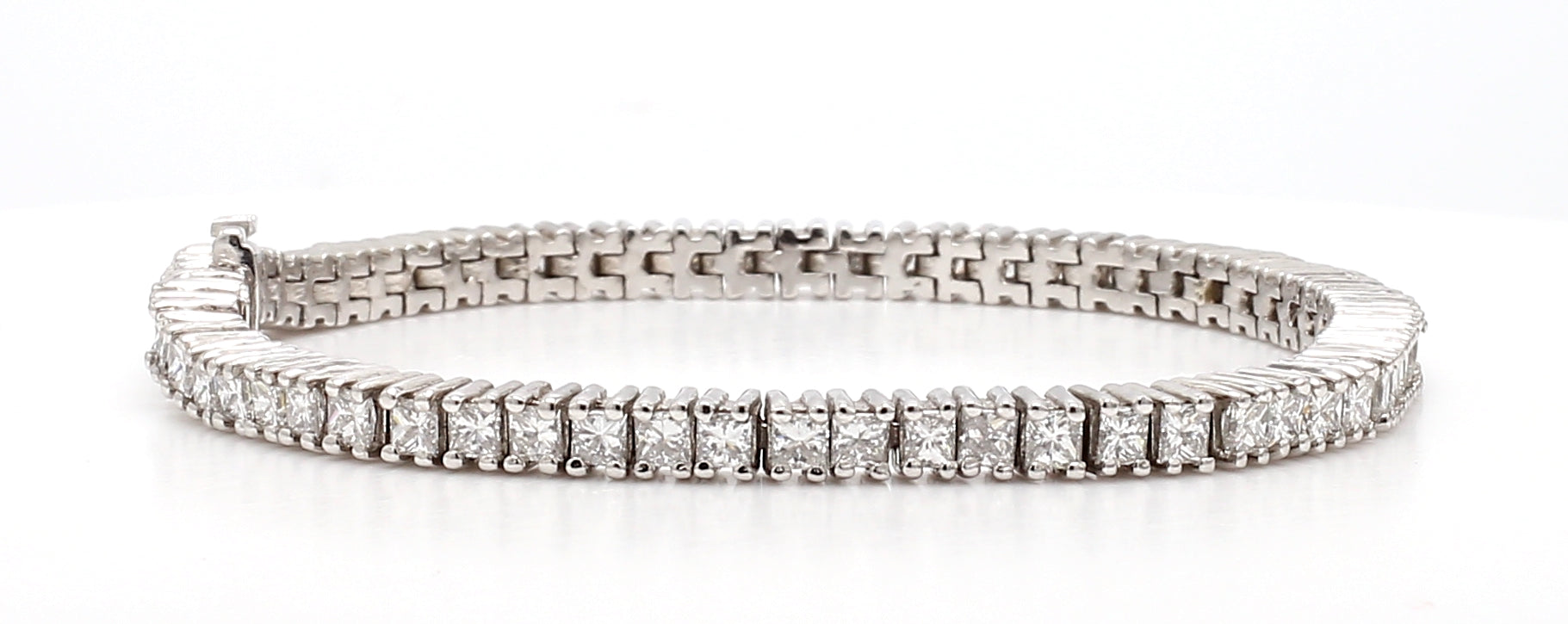 5.73ctw Princess-Cut Diamond Tennis Bracelet
