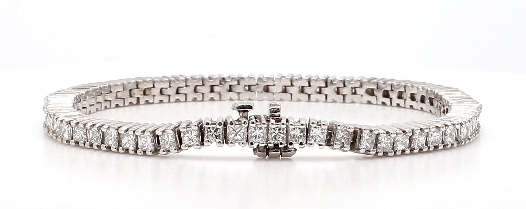 5.73ctw Princess-Cut Diamond Tennis Bracelet