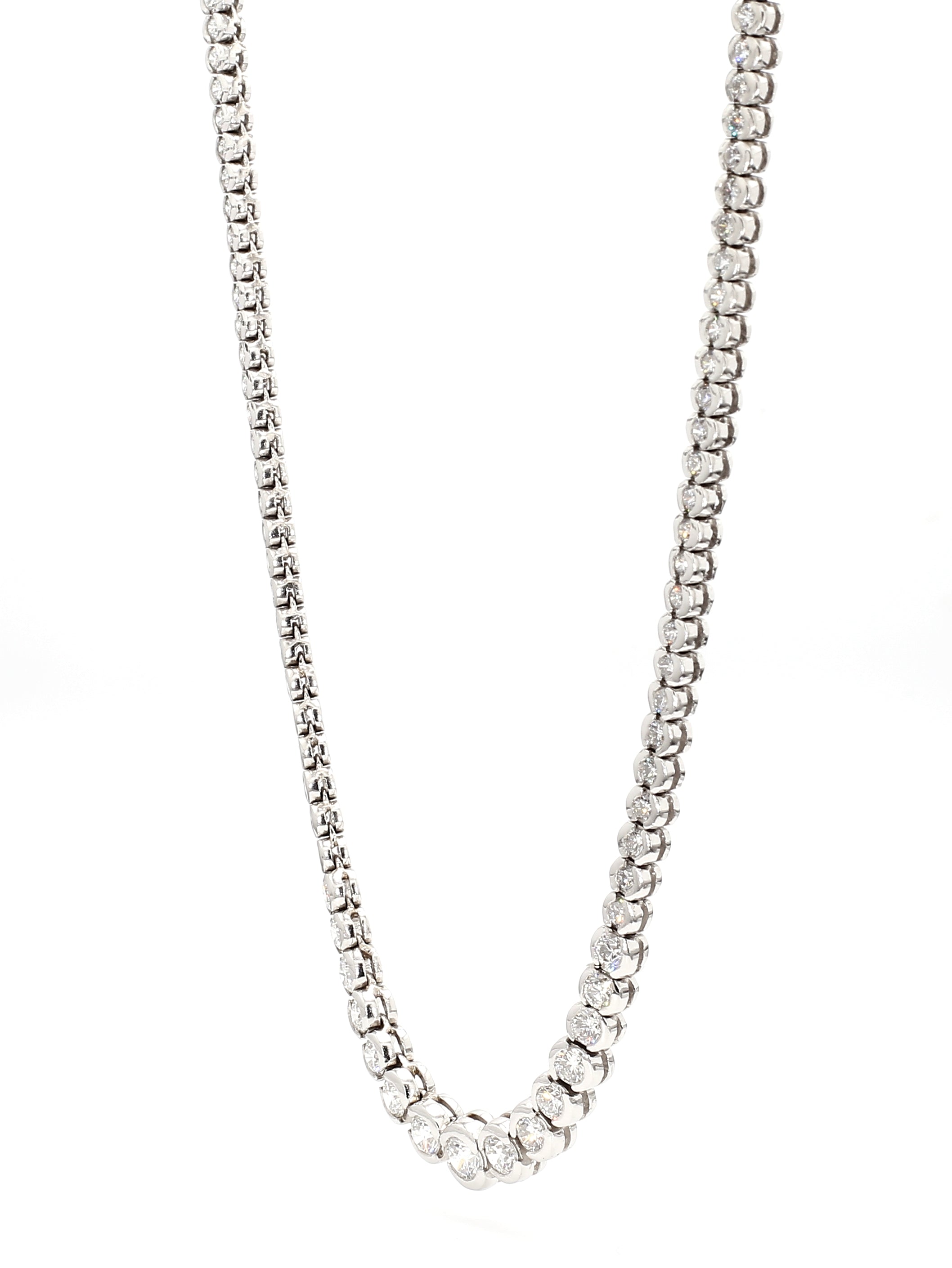 7.67ctw Graduated Diamond Tennis Necklace