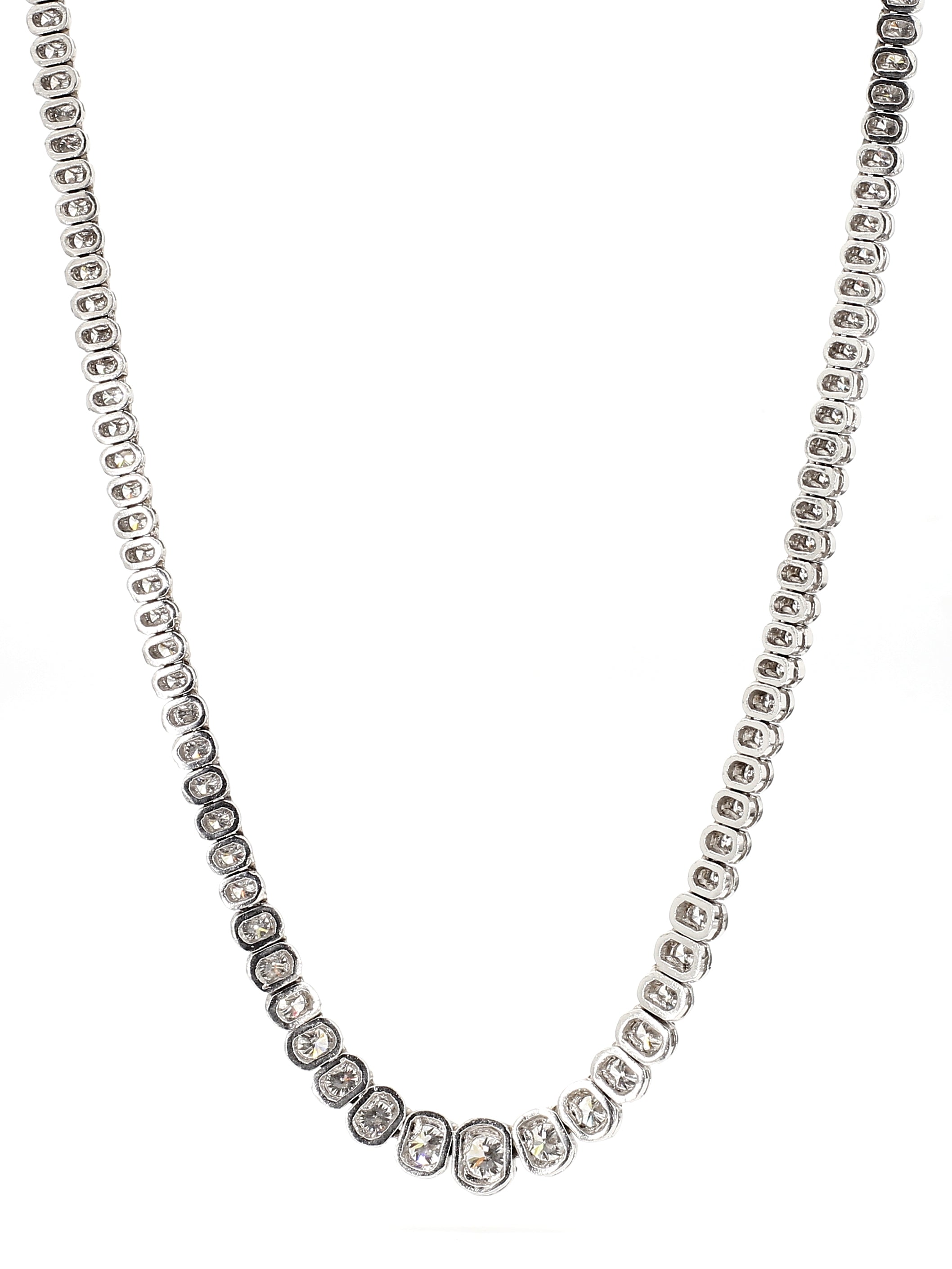 7.67ctw Graduated Diamond Tennis Necklace