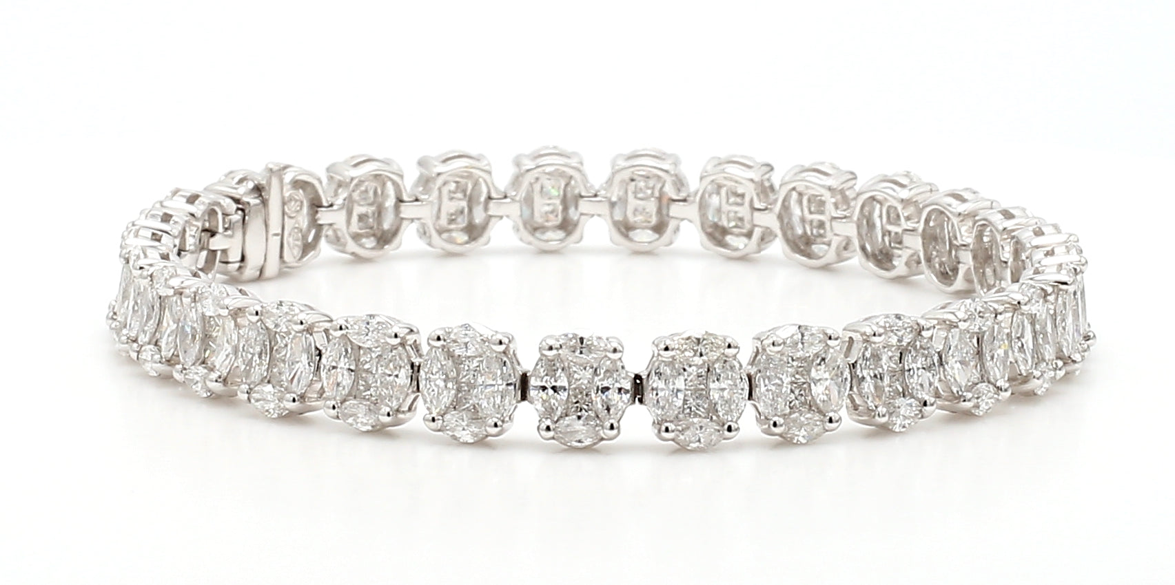 8.09ctw Illusion Oval Diamond Tennis Bracelet