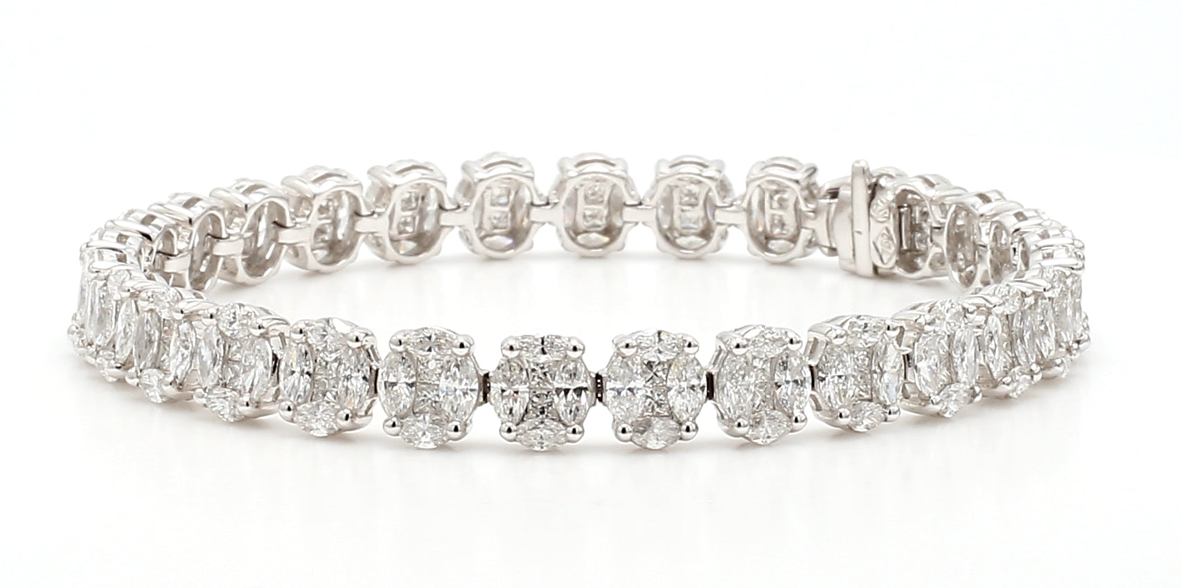 8.09ctw Illusion Oval Diamond Tennis Bracelet