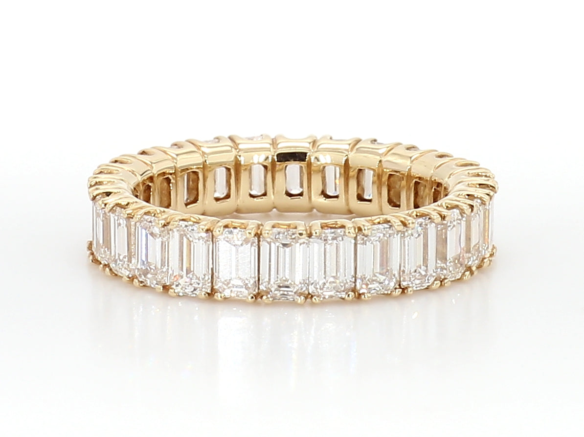 Emerald Cut Diamond Eternity Band in Yellow Gold