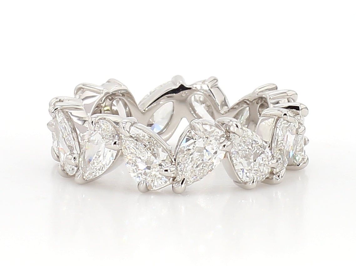 GIA-Certified Pear Shape Diamond Eternity Band