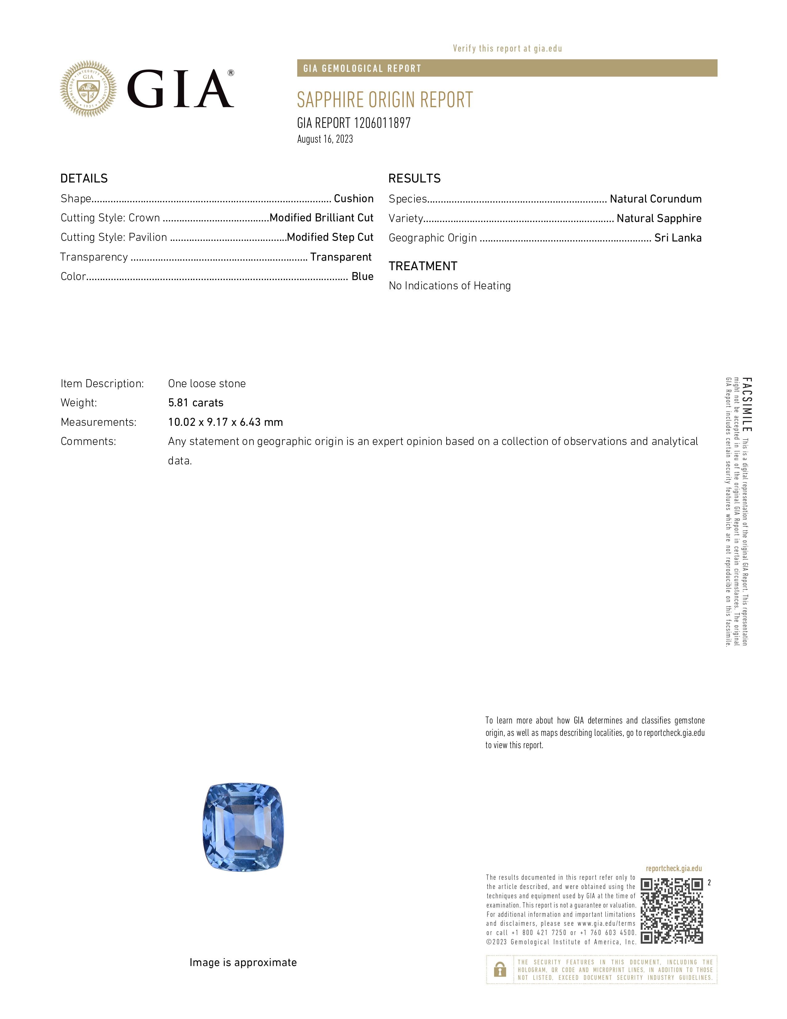 Three Stone Square Emerald Cut Sapphire and Diamond Ring