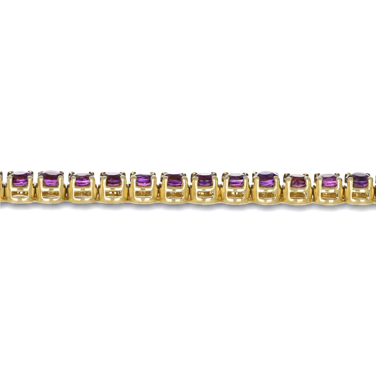 8.60 Ct. Purple Amethyst Tennis/Line Bracelet, 14K Yellow Gold
