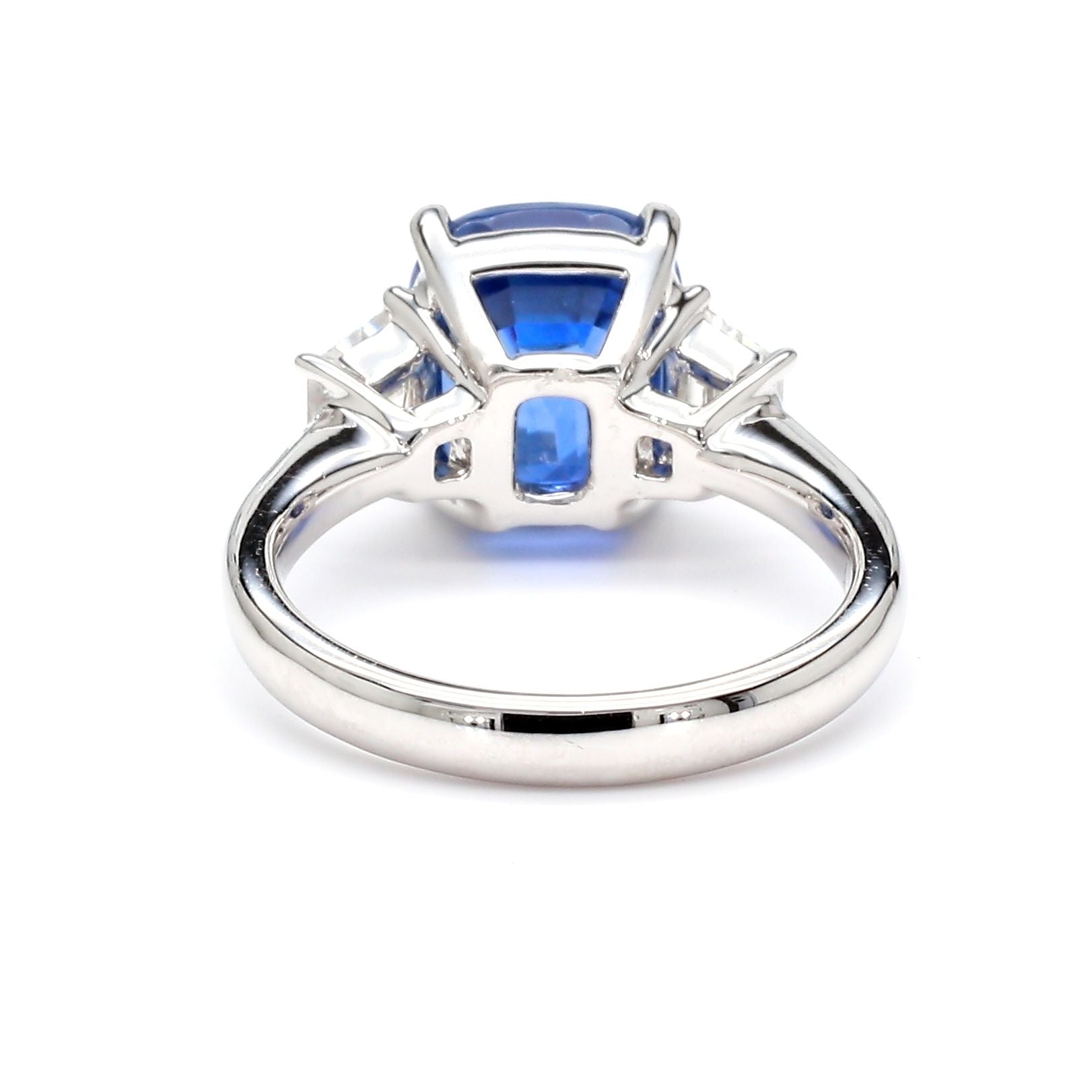 6.01 Carat No Heat Madagascar Sapphire & Diamond Three-Stone Ring AGL Certified