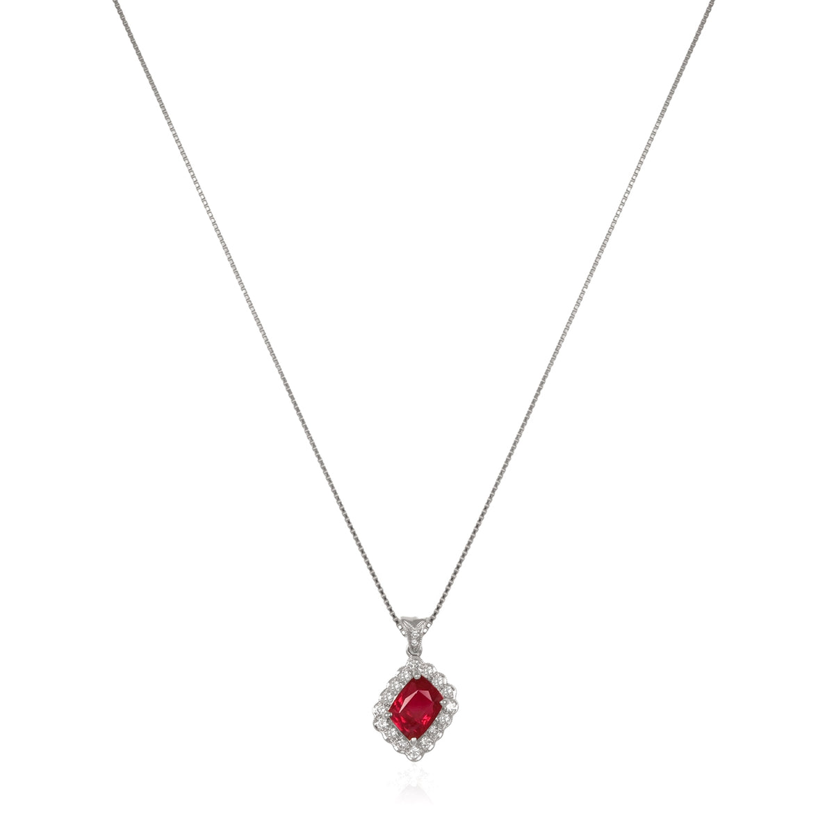 1.91 Ct. Ruby and Natural Diamond Pave Pendant