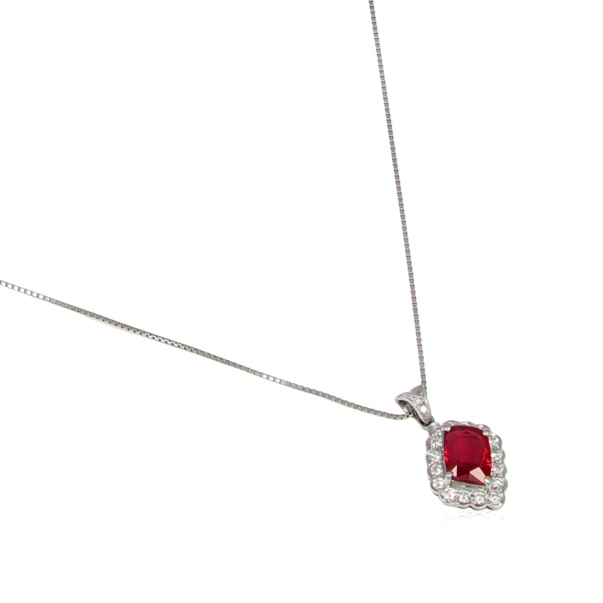 1.91 Ct. Ruby and Natural Diamond Pave Pendant