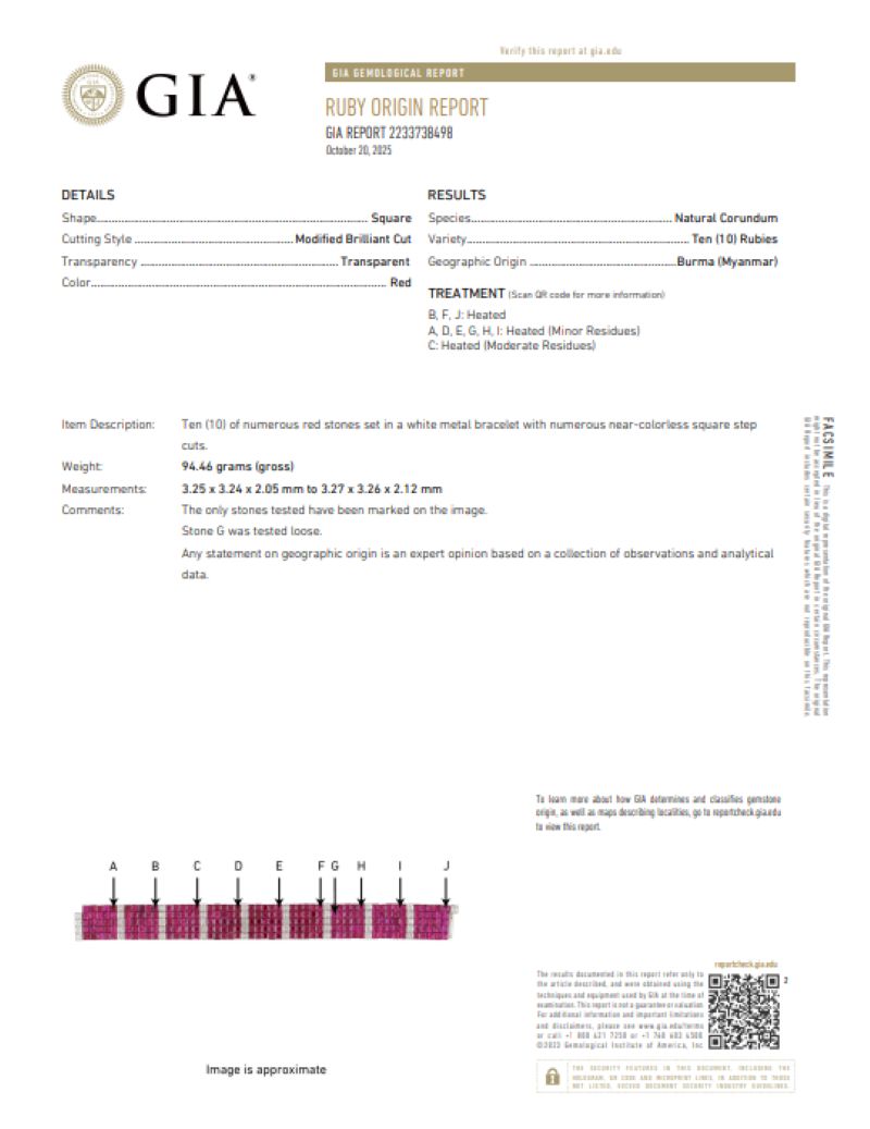 Burma Ruby and Diamond Invisible Set Bracelet