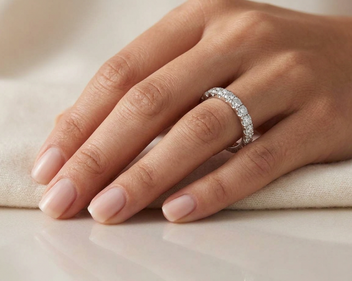 1.06ctw Round Diamond Full Eternity Band