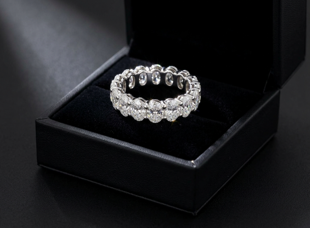 6.43ctw Oval Diamond Full Eternity Band