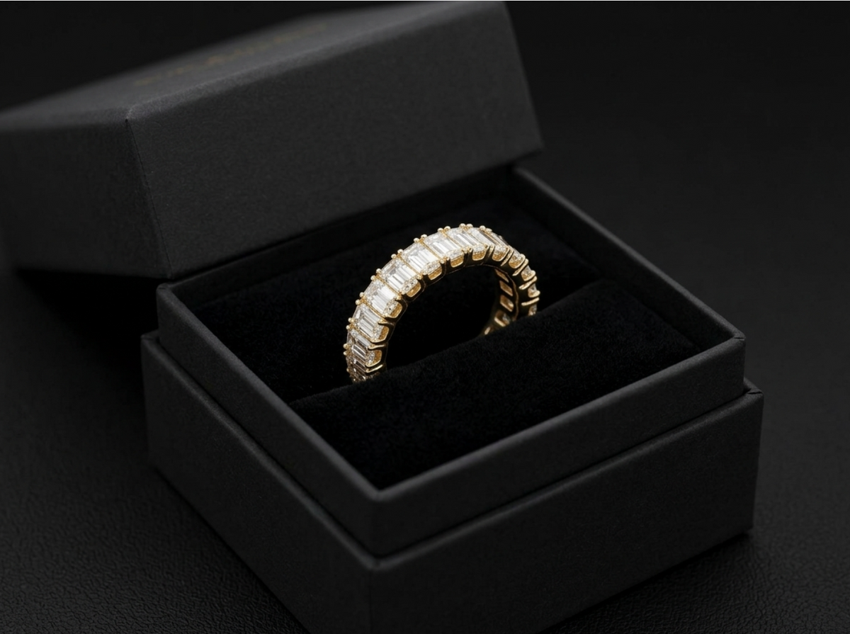 4.08ctw Emerald Cut Diamond Eternity Band