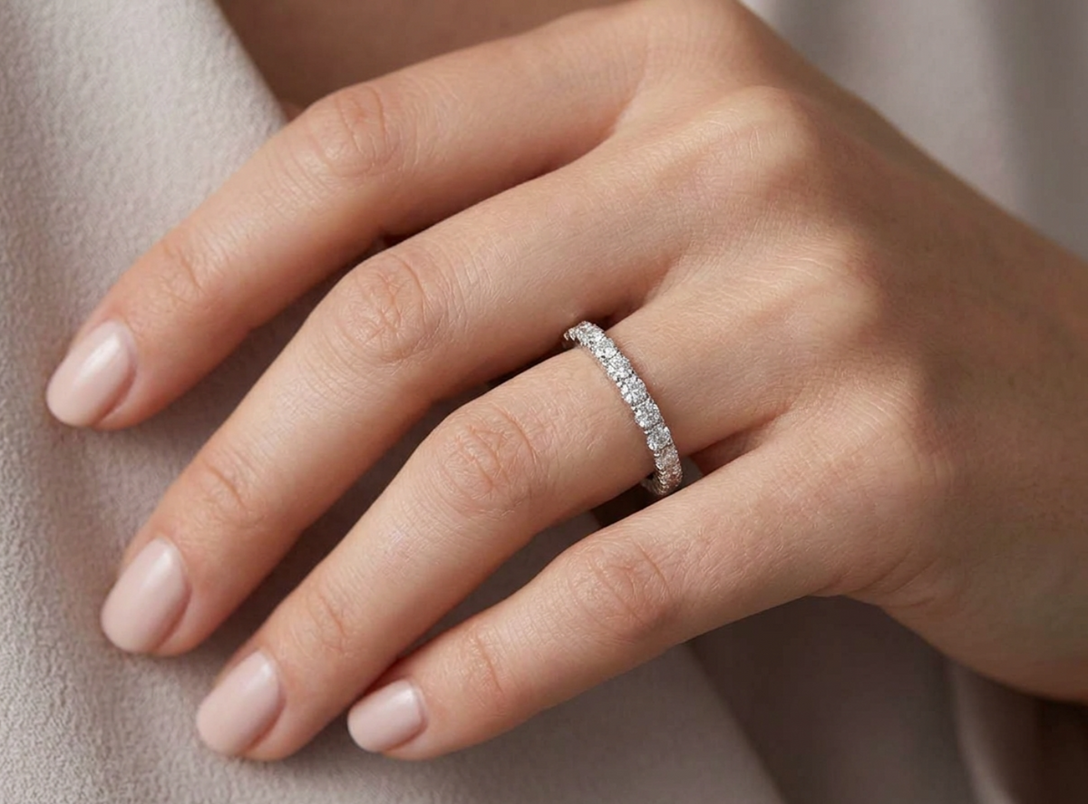 0.81ctw Round Diamond Full Eternity Band
