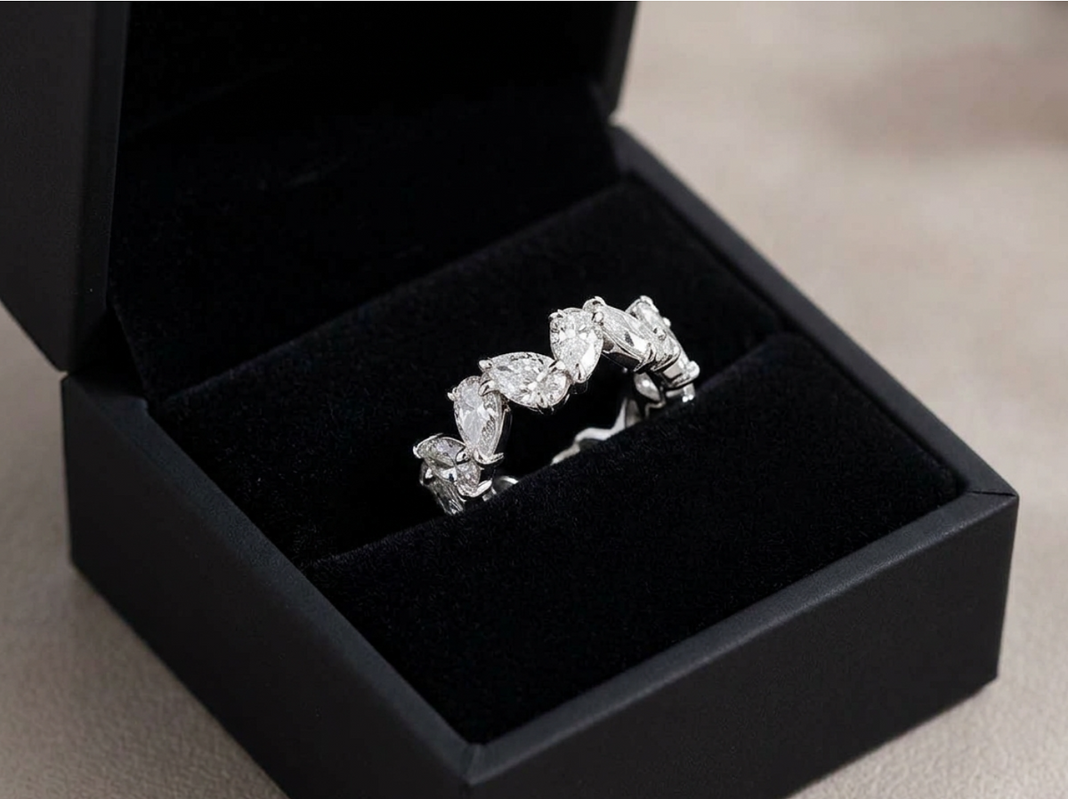 4.27ctw GIA Pear-Shape Diamond Full Eternity Band