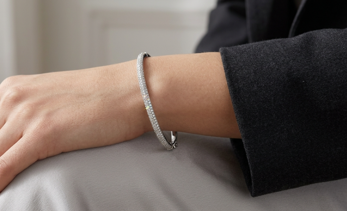 0.90ctw Micro-Pavé Diamond Bangle