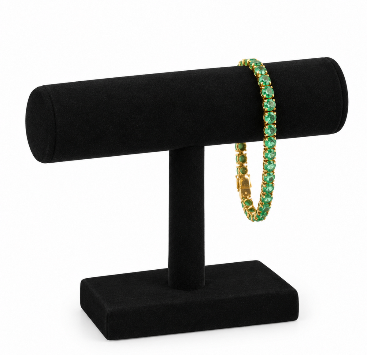 9.86 carat emerald tennis bracelet in 18K yellow gold, alternate product image