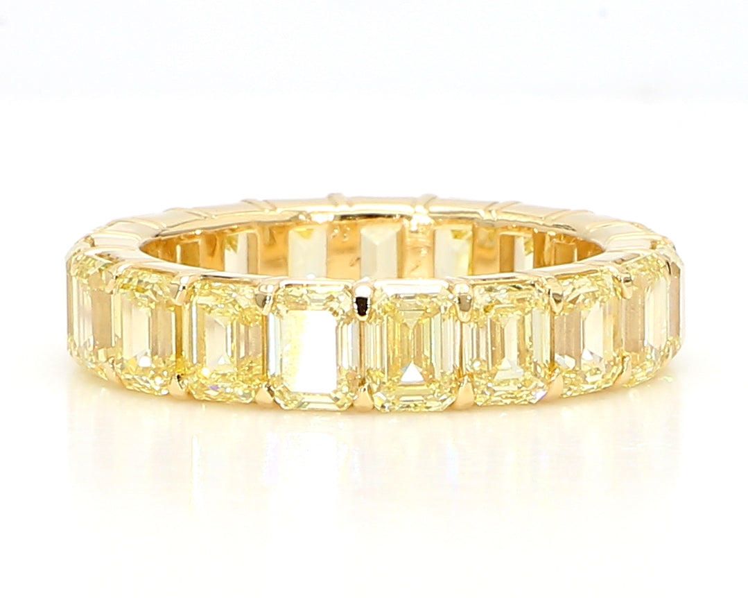 Emerald Cut Yellow Diamond Eternity Band