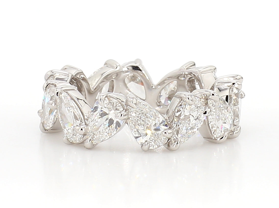 GIA-Certified Pear Shape Diamond Eternity Band